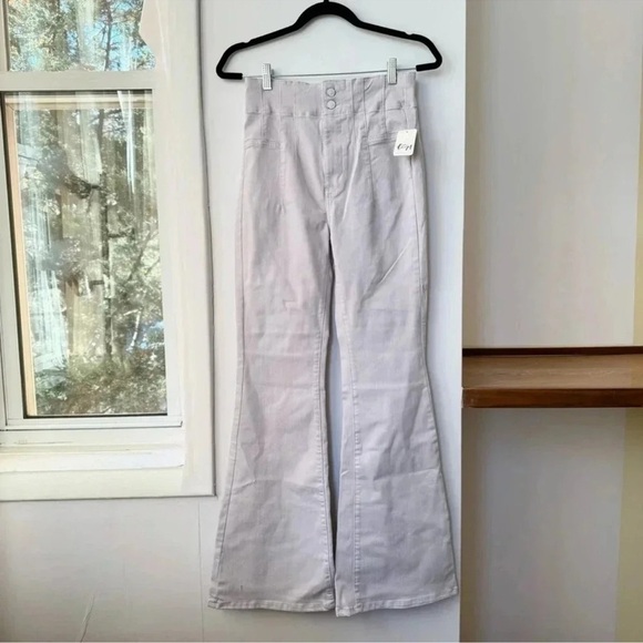 NWT Free People Jayde Flare Jeans High Rise We The Free in Lavender Purple 27 - Picture 7 of 14